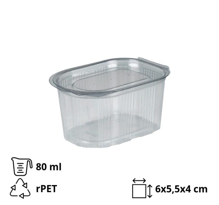 Posuda za umake sa poklopcem rPET 80 ml prozirna 100 kom
