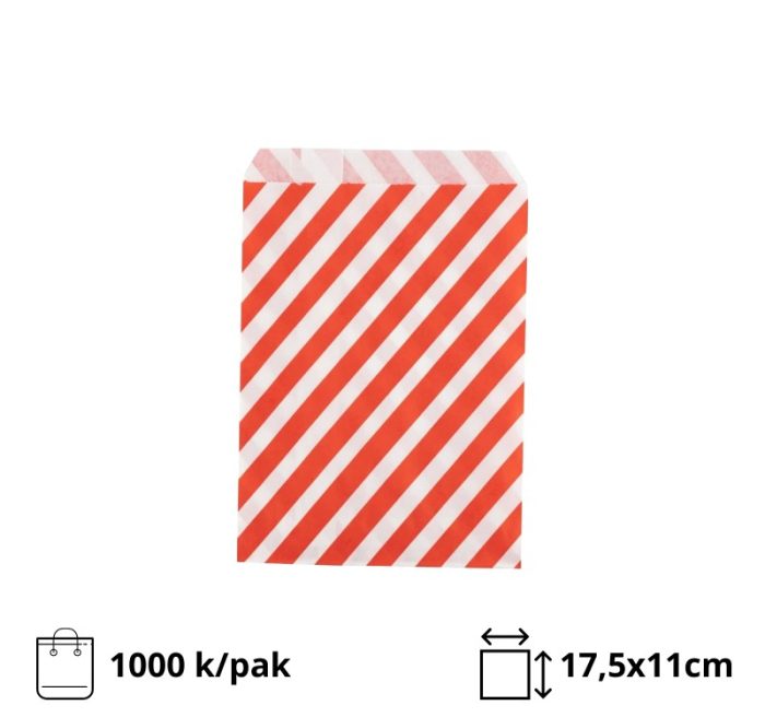Papirnata vrećica 17,5х11сm sa crvenim linijama 1000 kom