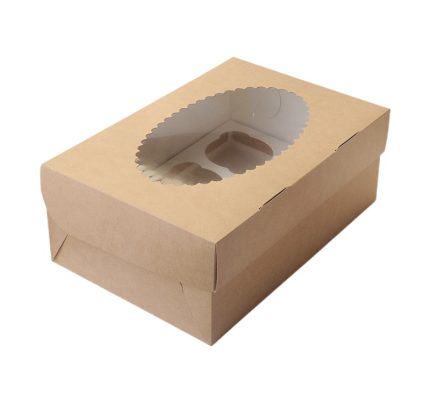 Kutija za muffine z prozorom ECO MUF 6 250x170x100 mm kraft 25 kom