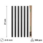 Slamke papirnate d=8 mm l=210 mm crna pojedinačno pakiranje 500 kom/pak