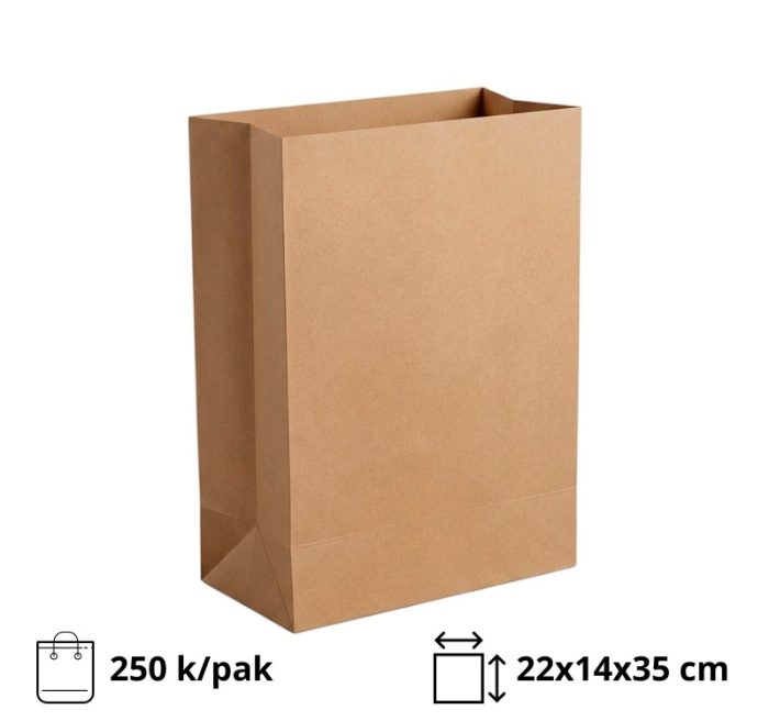 Papirnata vrećica 220х140х350 mm kraft 250 kom