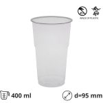 Čaša rPet 400 ml prozirna d=95 mm 50 kom