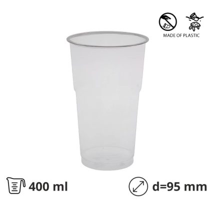 Čaša rPet 400 ml prozirna d=95 mm 50 kom
