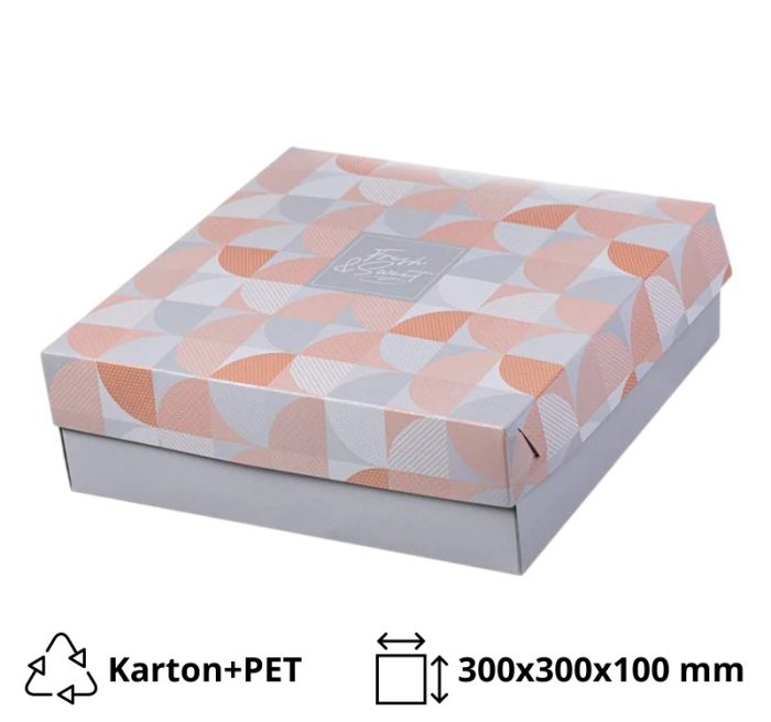 Kutija s poklopcem za desert 30x30x10 cm SWEET&FRESH [7 kom/pak]