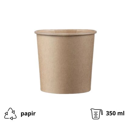 Papirnata posuda 340 ml d=90 mm h=85 mm kraft 50 kom