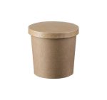 Papirnata posuda za poklopcem 340 ml d=90 mm h=85 mm kraft 50 kom (komplet)