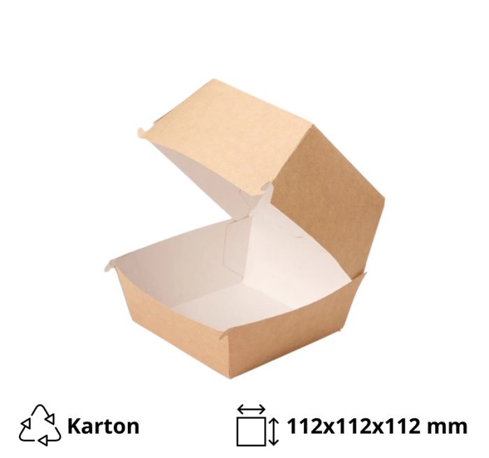 Kutija za hamburger ECO BURGER 112х112х112 mm kraft 50 kom
