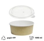 Papirnata posuda za poklopcem Tambien ECO 1090 ml d=166 mm h=65 mm kraft 100 kom, (komplet)