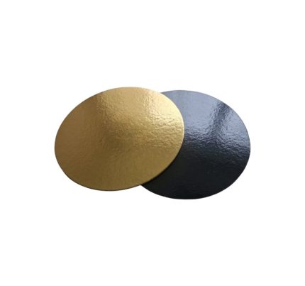 Podmetač krug za torte karton d=160 mm h=1,5 mm crna/zlato [10 kom/pak]