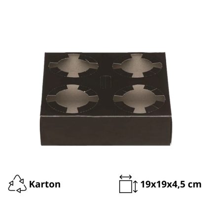 Držač za 4 čaše 19x19x4.5 cm crna 50 kom