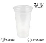 Čaša PET 500 ml d=95 mm prozirna tvrde 50 kom