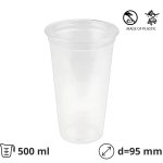 Čaša PET 500 ml d=95 mm prozirna tvrde 50 kom