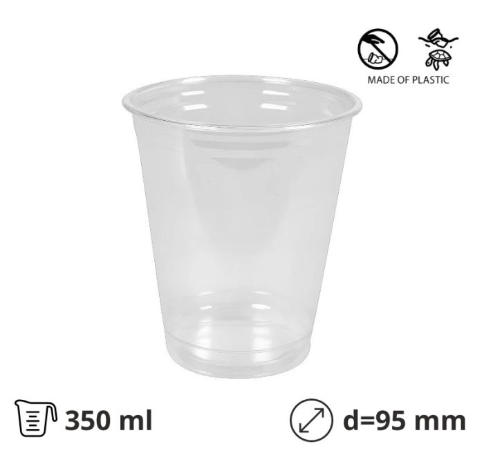 Čaša rPet 350 ml prozirna tvrde d=95 mm 50 kom