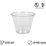 Čaša PET 270 (300) ml d=95 mm prozirna 50 kom