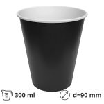 Čaša papirnata 300 (400) ml d=90 mm 1-slojna crna SUP, 50 kom