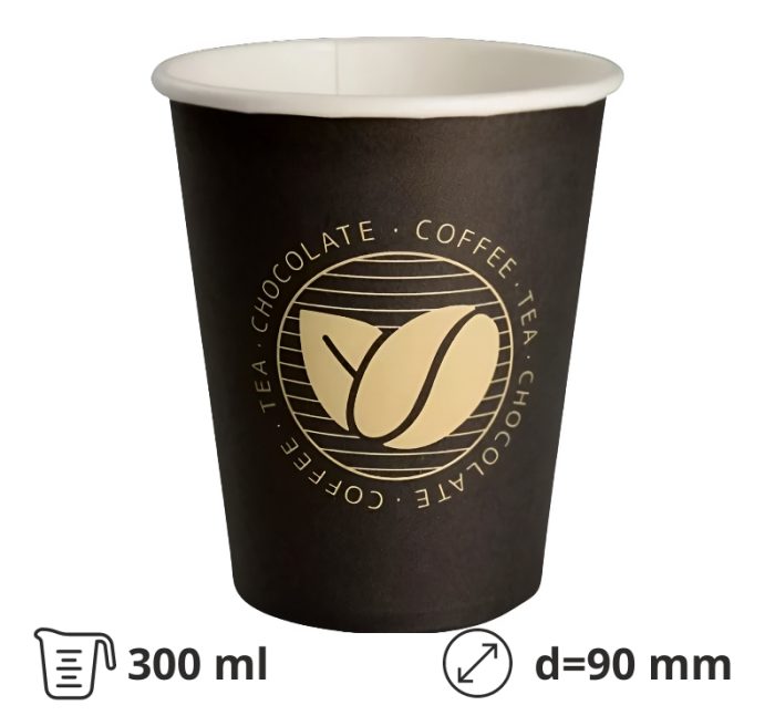 Čaša papirnata 300 (340) ml d=90 mm 1-slojna Coffee SUP, 50 kom