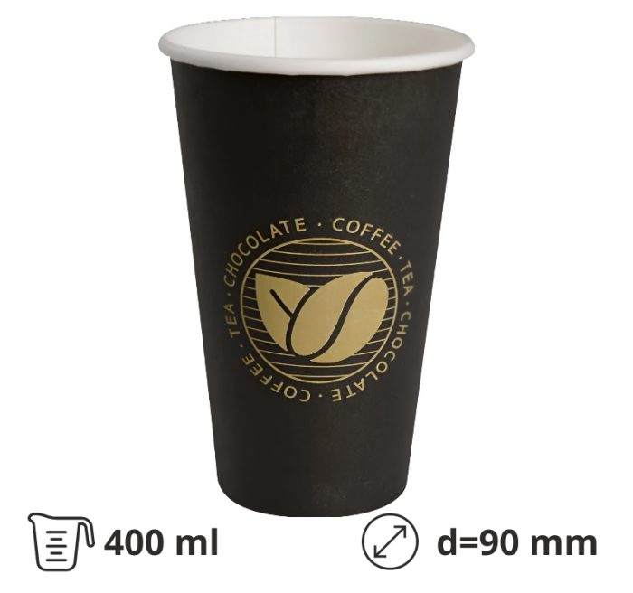 Čaša papirnata 400 (480) ml d=90 mm 1-slojna Coffee SUP, 50 kom