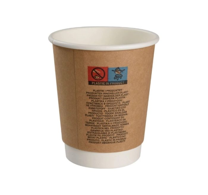Čaša papirnata 240 (280) ml d=80 mm 2-slojna kraft SUP 25 kom/pak