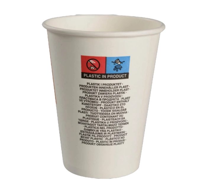 Čaša papirnata 360 ml d=90 mm 1-slojna, bijela Less is MORE SUP, 50 kom
