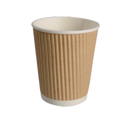 Čaša papirnata 240 ml d=80 mm ripple kraft SUP, 25 kom