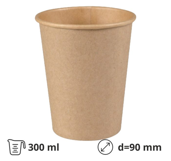 Čaša papirnata 300 (360) ml d=90 mm 1-slojna, kraft SUP, 50 kom