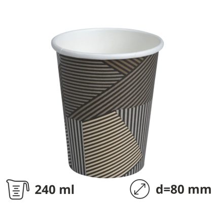 Čaša papirnata 240 (280) ml d=80 mm 1-slojna s dizajnom SUP, 50 kom