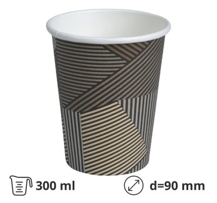 Čaša papirnata 300 (340) ml d=90 mm 1-slojna s dizajnom SUP, 50 kom