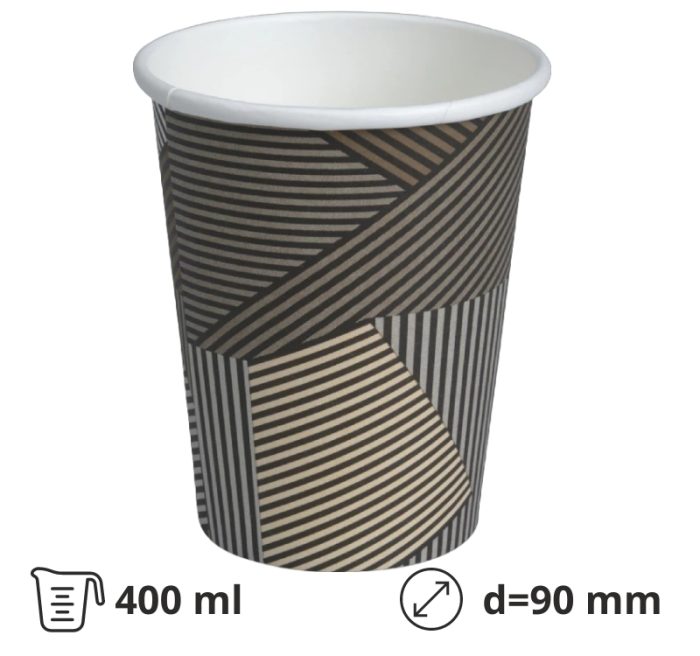 Čaša papirnata 400 (480) ml d=90 mm 1-slojna s dizajnom SUP, 50 kom