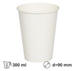 Čaša papirnata 300 (364) ml d=90 mm 1-slojna bijela SUP, 50 kom