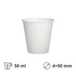Čaša papirnata 50 (55) ml d=50 mm 1-slojna bijela SUP, 50 kom