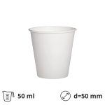 Čaša papirnata 50 (55) ml d=50 mm 1-slojna bijela SUP, 50 kom