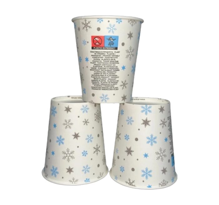 Čaša papirnata 240 (280) ml d=90 mm 1-slojna zvezde 50 kom