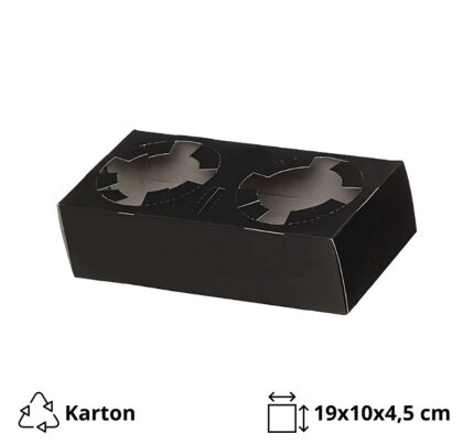 Držač za 2 čaše 19x10x4.5 cm crna 50 kom
