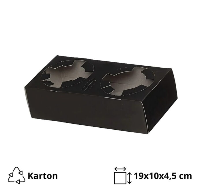 Držač za 2 čaše 19x10x4.5 cm crna 50 kom