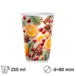 Čaša papirnata  250 (280) ml d=80 mm 2-slojna Winter Spice SUP, 50 kom