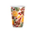 Čaša papirnata  250 (280) ml d=80 mm 2-slojna Winter Spice SUP, 50 kom