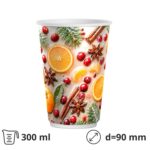 Čaša papirnata 300 (380) ml d=90 mm 2-slojna Winter Spice 50 kom