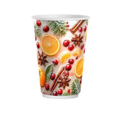 Čaša papirnata 300 (380) ml d=90 mm 2-slojna Winter Spice 50 kom