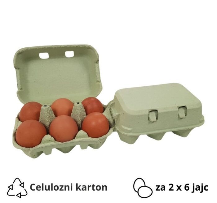Kutija za 2×6 jaja pulpa kartona, zelen [50 kom/pak]